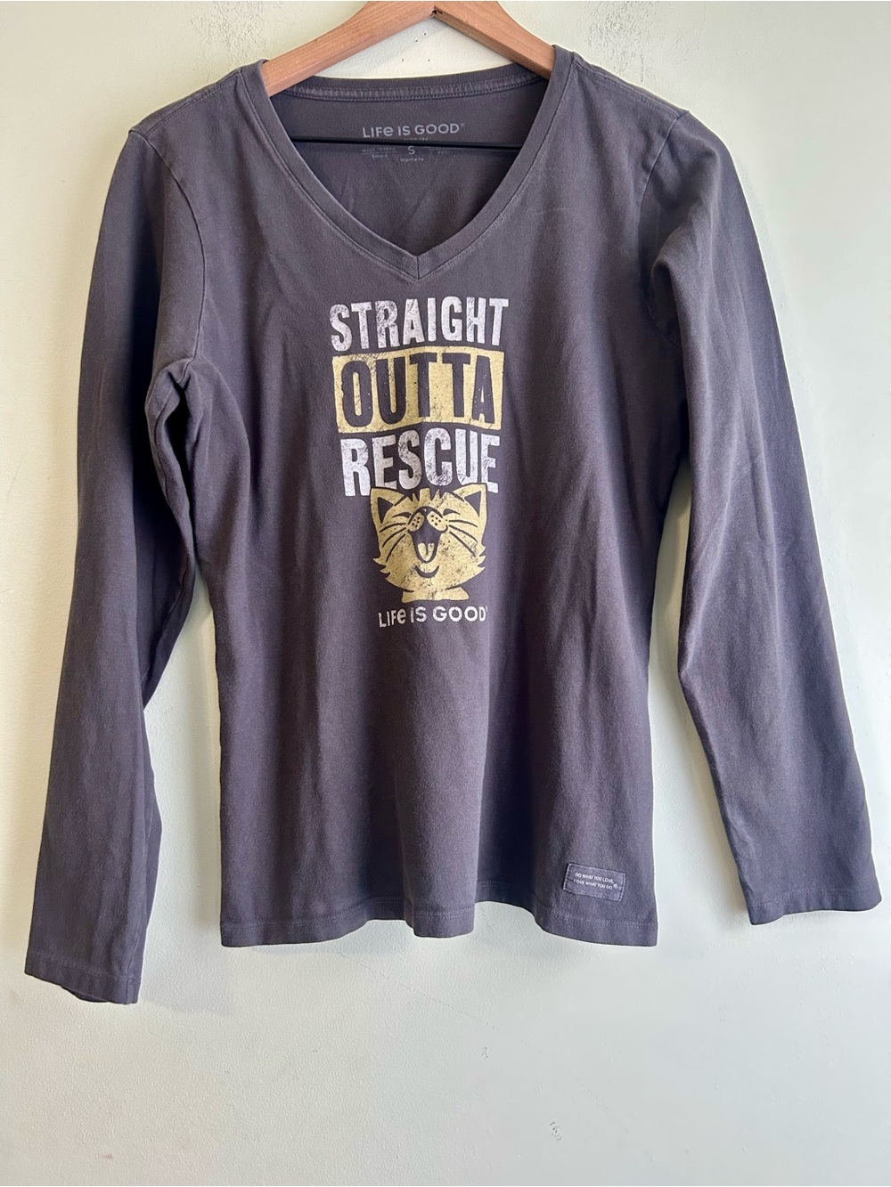 Life is Good Straight Outta Rescue Long Sleeve Crusher Tee Shirt